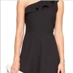 Banana Republic black one shoulder dress.